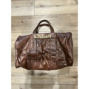 Vintage 80's Wilson Brown Tennis Duffel Bag With Strap